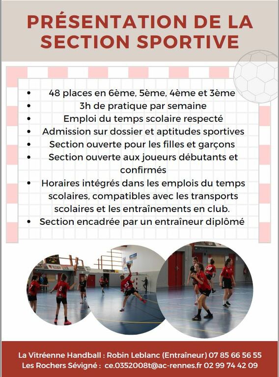 Inscription Section Sportive Handball 2022-2023