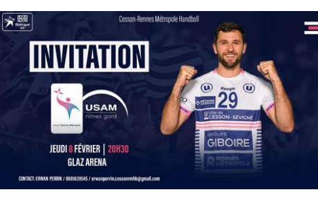 Le Cesson Rennes Métropole Handball vous invite à son match face à Nîmes !